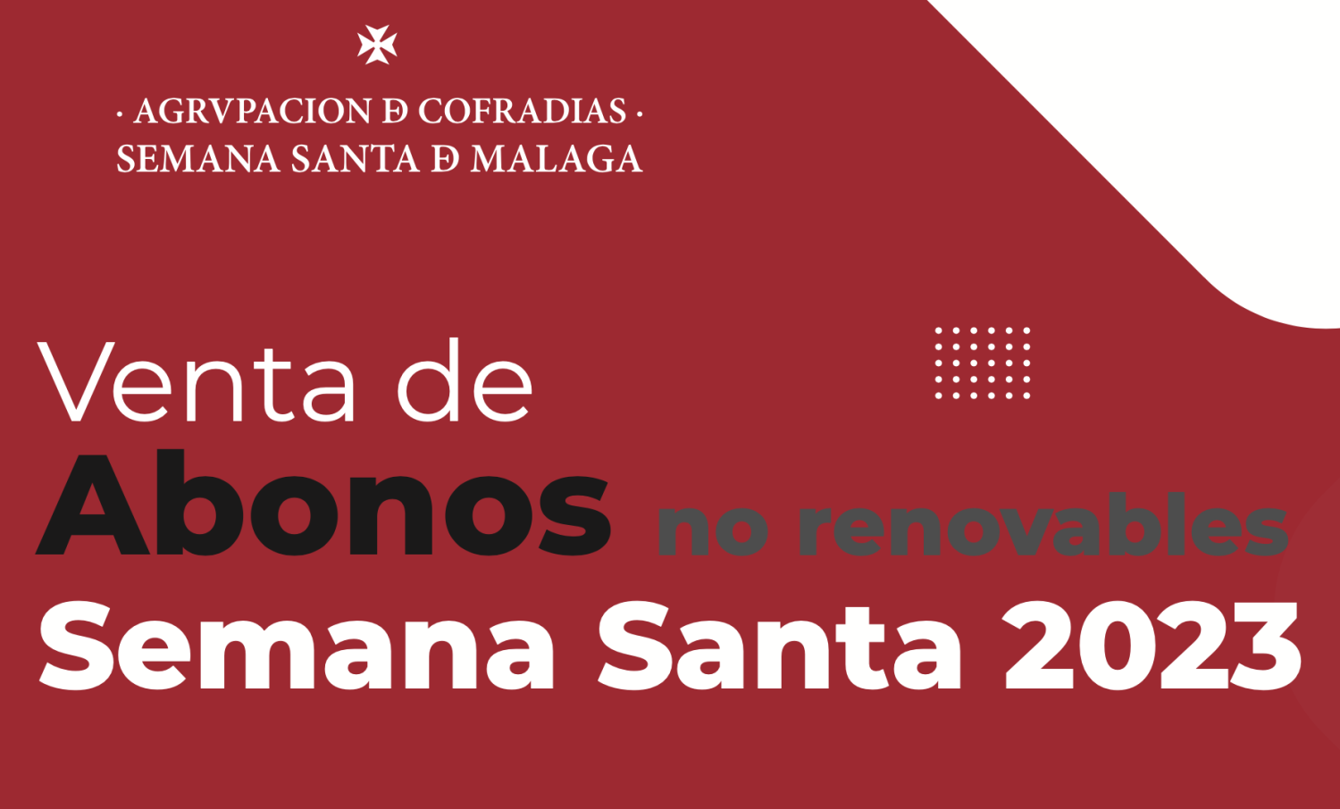 Venta de sillas no renovables para la Semana Santa de Málaga 2023