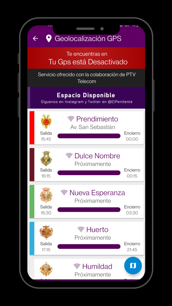 Nuestro GPS en el Vía Crucis Magno con la colaboración de PTV Telecom.