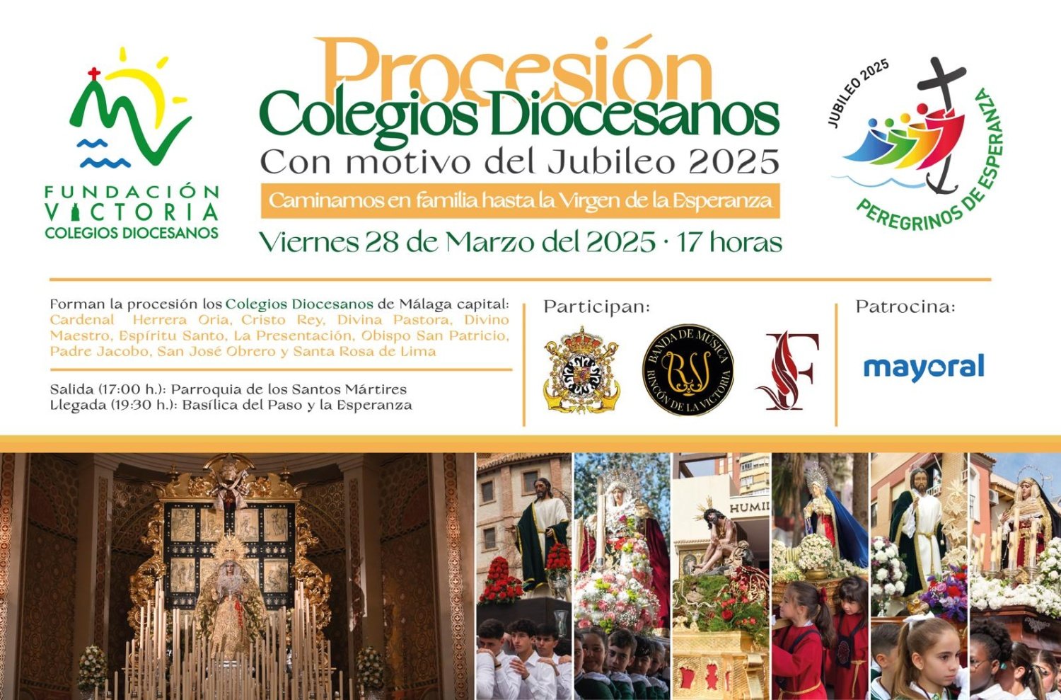 Los colegios de la diócesis malagueña celebrarán una gran procesión escolar por el Jubileo de la Esperanza 2025