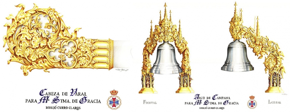 Nuevo Arco de campana y cabezas de varal para el trono de la Virgen de Gracia 