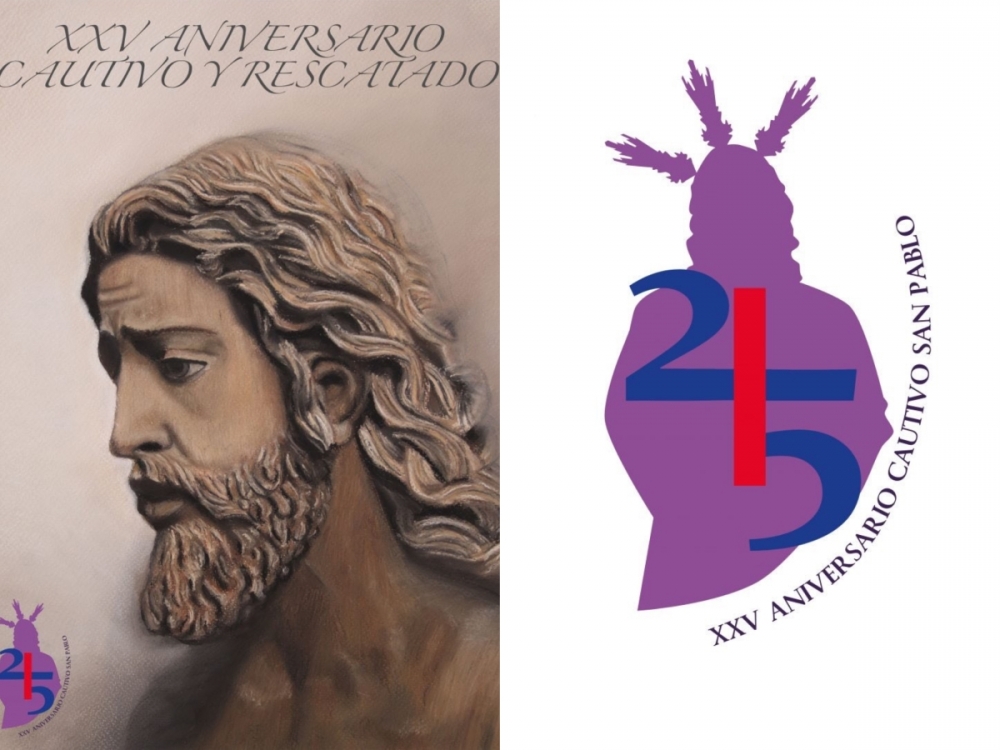 Cartel y logo del XXV Aniversario de Jesús Cautivo y Rescatado de San Pablo