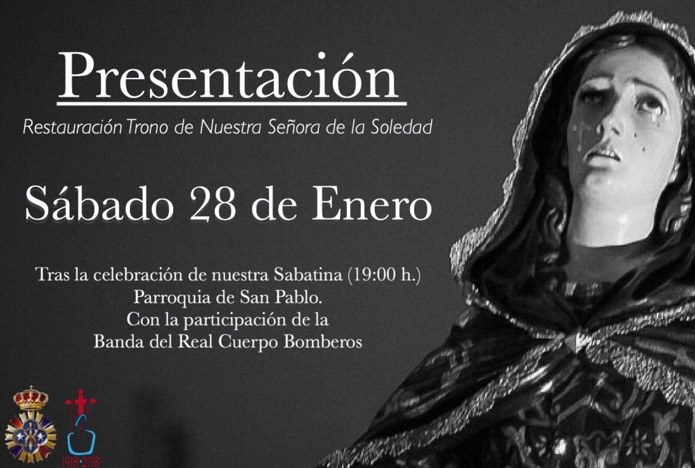 Presentación de la restauración del Trono de la Soledad de San Pablo